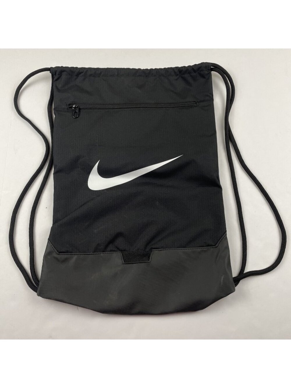 New Nike Brasilia 9.5 Drawstring Training Gym Sack Black 20"x 13" Canvas Poly